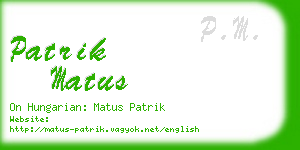 patrik matus business card